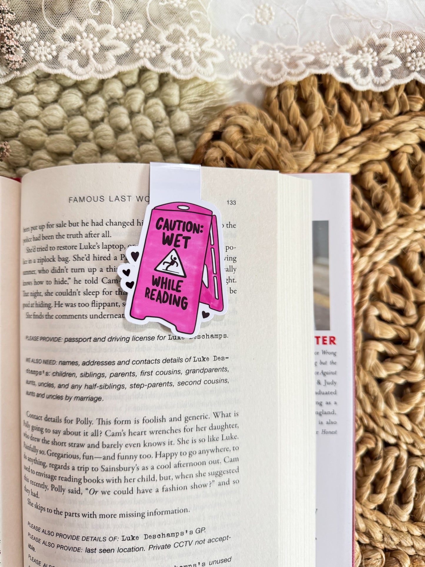 RTS “Caution: Wet While Reading” Magnetic Bookmark