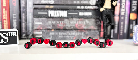 MTO: Red Flags Friendship Bracelet Bookshelf Decor