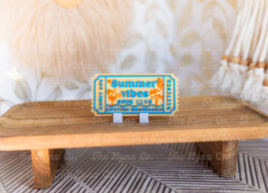 RTS Summer Vibes Book Club Ticket Shelf Decor