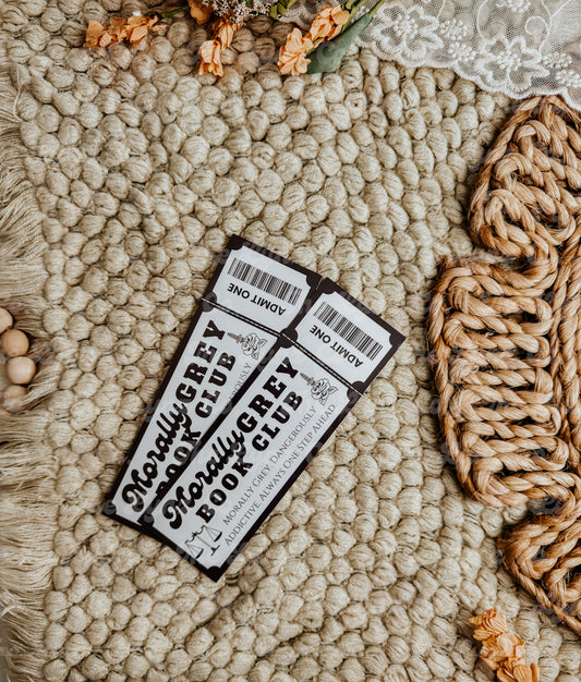 🖤 RTS Morally Grey Book Club Bookmark – Dark Romance Ticket Edition