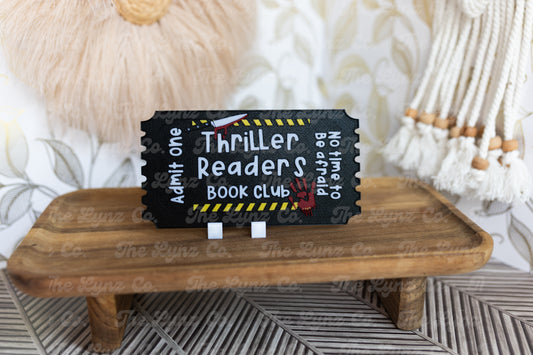 RTS Thriller Book Club Ticket Shelf Decor